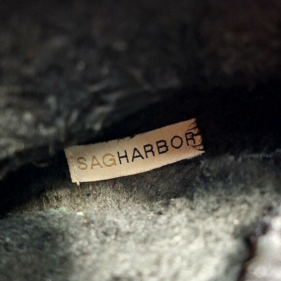 Sag Habor Black Bailey Button Bling Faux Suede Fur Lined Boots Sz 9 - Picture 8 of 9